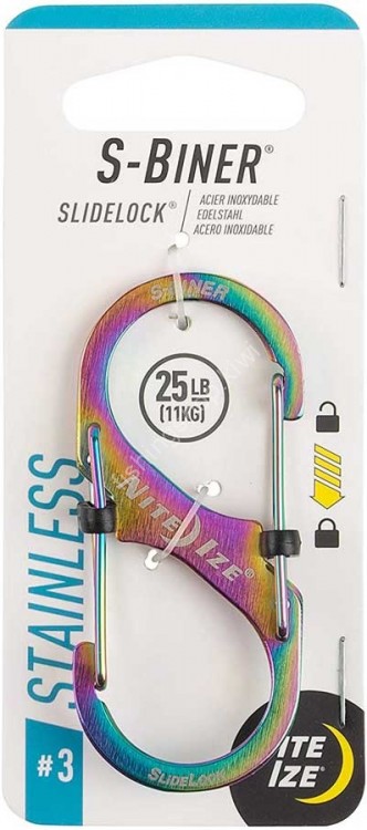 NITE IZE Ni59105 S-Biner Slide Lock #3 Spectrum