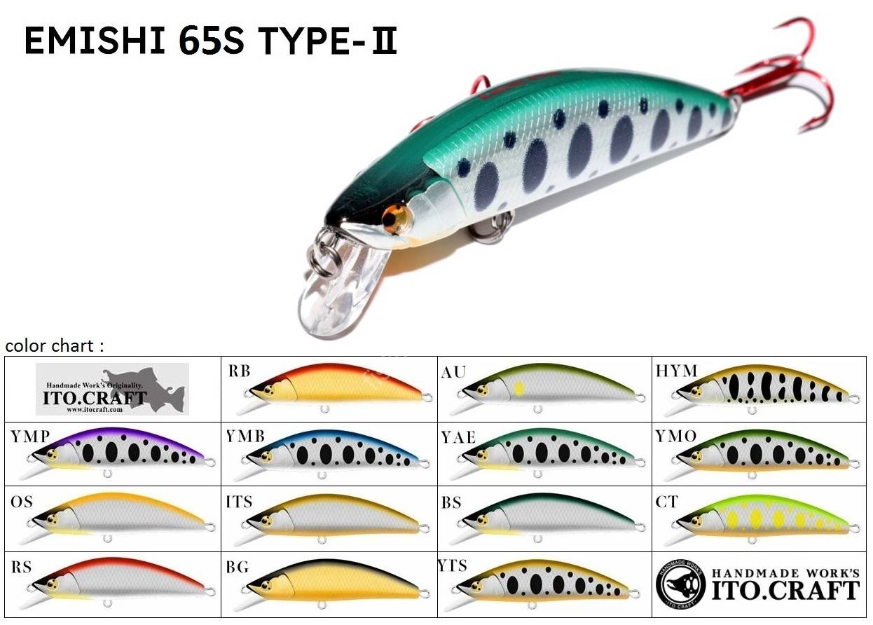 海外最新 ITO.CRAFT Emishi at buy Lures #CT Type-II 65S Minnow ルアー・フライ