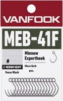 VANFOOK Minnow Expert Hook Medium Heavy Wire Micro Barb MEB-41F [Fluorine Black] #4 (16pcs)