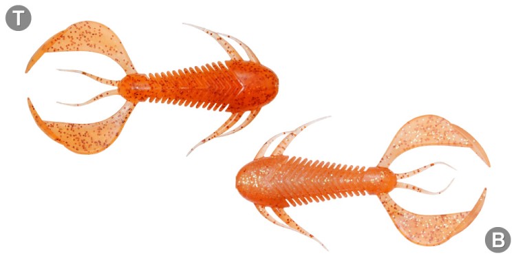 MEGABASS Rock Hog 3'' #Clear Orange/Rainbow Flake (6pcs)