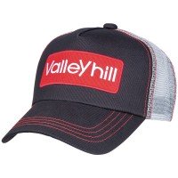 VALLEY HILL Half Mesh Cap Black / Red emblem