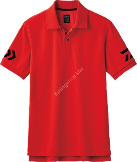 DAIWA DE-7906 Short Sleeve Polo Shirt (Red x Black) XL