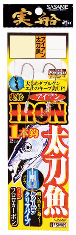 SASAME BARI FSM89 JISSEN ( JISSEN (REAL BOAT) ) IRON THICK BLADE FISH 1 PCS HOOK FLUORINE COAT 1 / 0