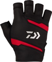 DAIWA DG-1524 Leather Fit Gloves 5 Pieces Cut (Black) XL