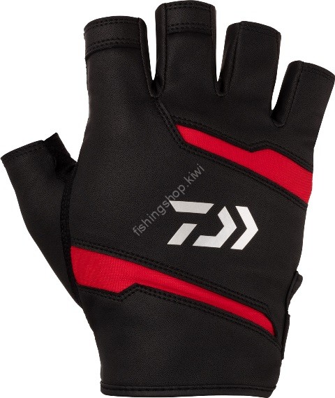 DAIWA DG-1524 Leather Fit Gloves 5 Pieces Cut (Black) XL