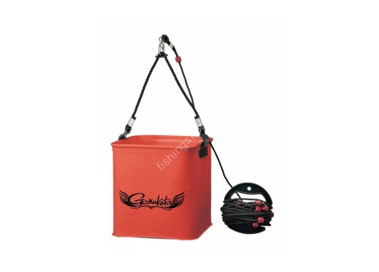 GAMAKATSU Water Bucket with Rope S GM2440 #Red GAMAKATSU Water Bucket with Rope S GM2440 #Red