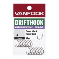 VANFOOK DRB-56F Drift Hook AllRound Materials [Fusso Black] #8 (18pcs)