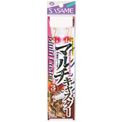 SASAME Multi Caster K-411 [Red] 3 Hook 6-1 (3pcs)