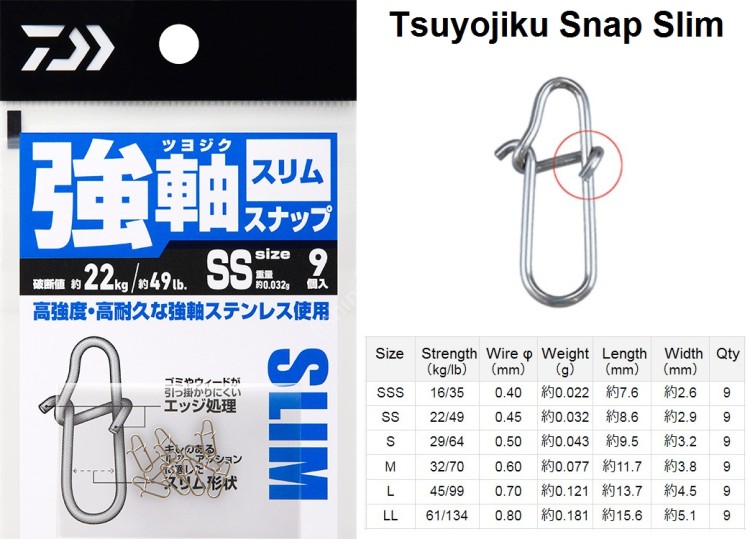 DAIWA Tsuyojiku Snap Slim LL