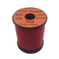 TIEMCO Uni 6/0 Waxed Thread Red #310