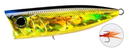 DUEL Hardcore Popper 70F #07 HGSN Golden Shiner (Feather: Orange)