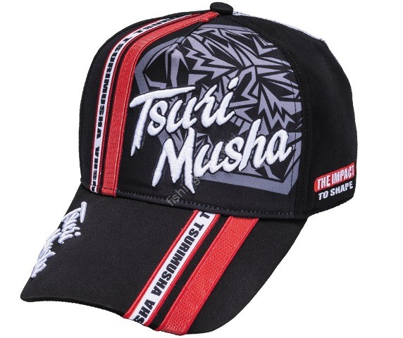 TSURI MUSHA C019 TM Red Lizard Cap (Black/Line Red) F