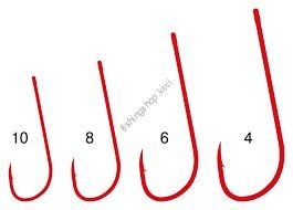 GAMAKATSU Single Hook 512 The Mebaru [Red] #4 (10pcs)