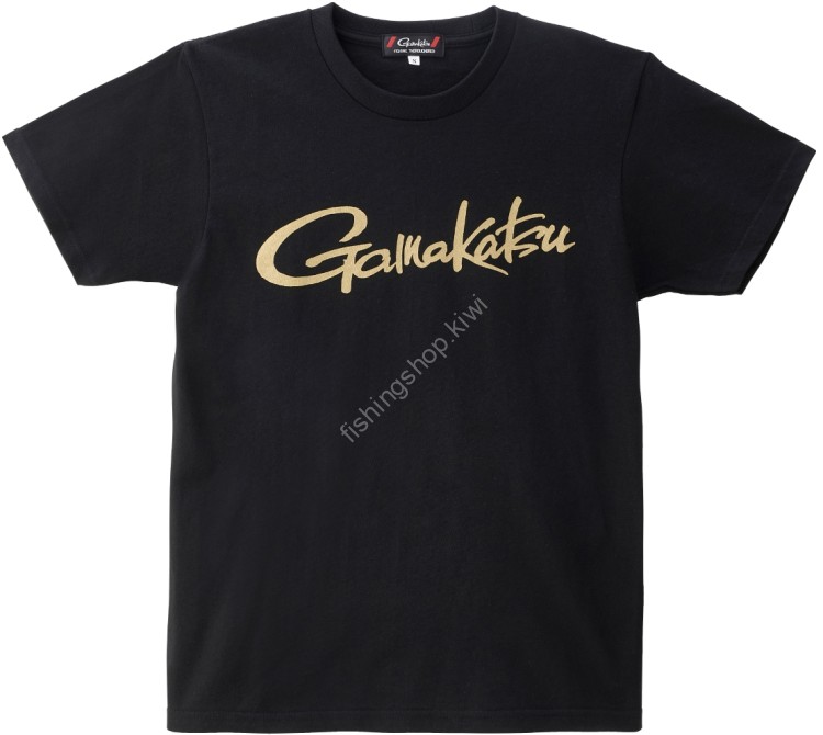 GAMAKATSU GM3711 T-Shirt Cursive Logo (Black) M