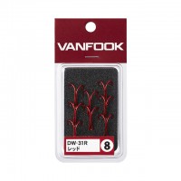 Vanfook DW-31R Devil Double Hook 8 Pieces Red No. 6