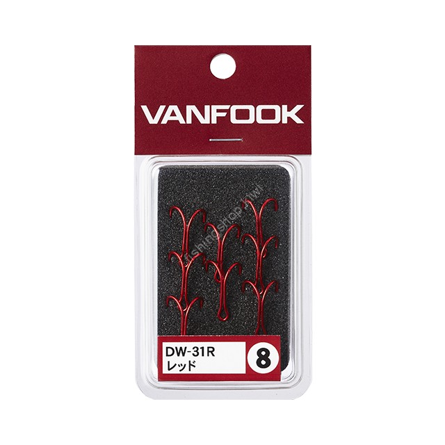 VANFOOK Double Hook Medium DW-31R [Red] #6 (7pcs)