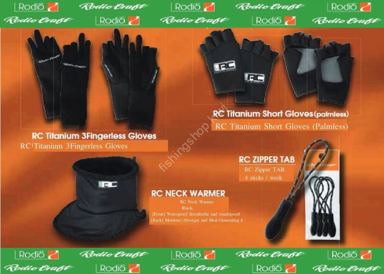 RODIO CRAFT RC Titanium Short Gloves (palmless) #Black /Silver Logo