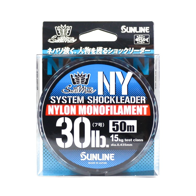 SUNLINE Saltymate System Shock leader NY [Natural clear] 50m #7 (30lb)