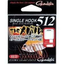 GAMAKATSU Single Hook 512 The Mebaru [Red] #6 (10pcs)