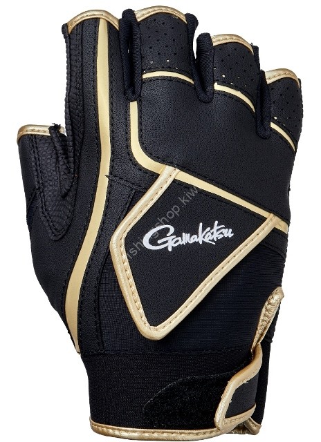GAMAKATSU GM7295 Cordura Tournament Glove 5 Pieces (Black x Gold) M