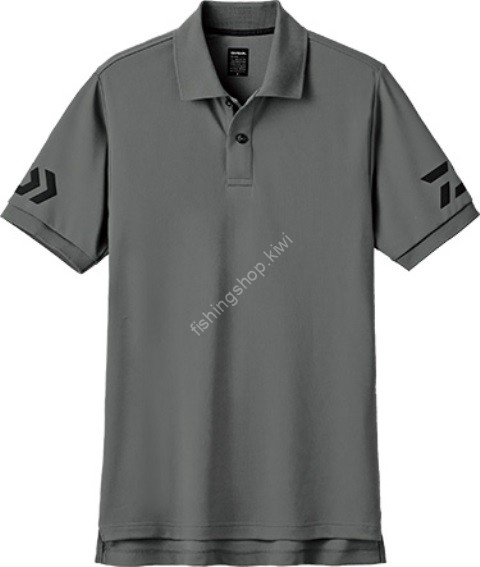 DAIWA DE-7906 Short Sleeve Polo Shirt (Gunmetal x Black) XL