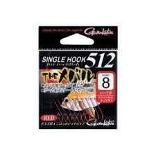 GAMAKATSU Single Hook 512 The Mebaru [Red] #8 (10pcs)