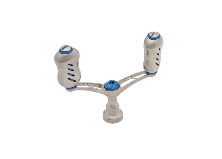 LIVRE 4839 Double Handle Wing 92 Fino Knob for Shimano S2 #Titanium/Blue