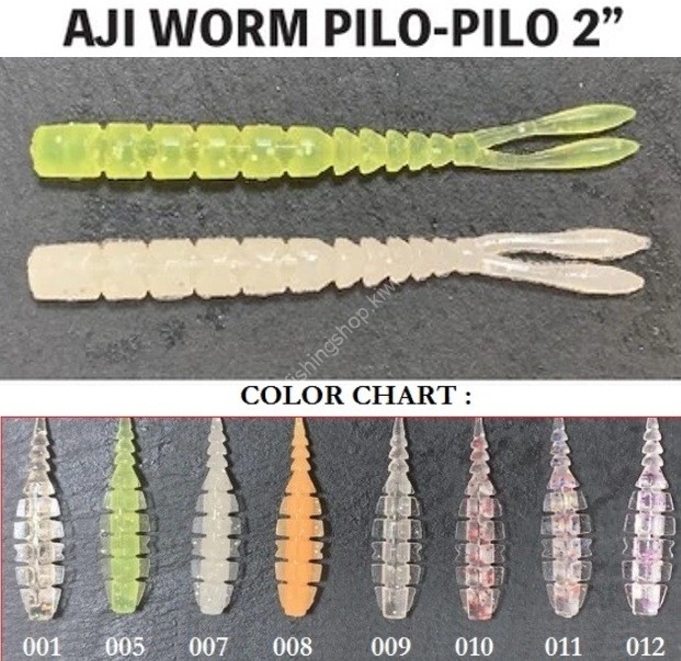 MUSTAD Aji Worm Pilo-Pilo 2" #009 Clear Luminous Silver Lame