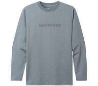 SHIMANO SH-011V Cotton Logo Long Sleeve (Blue Gray) M