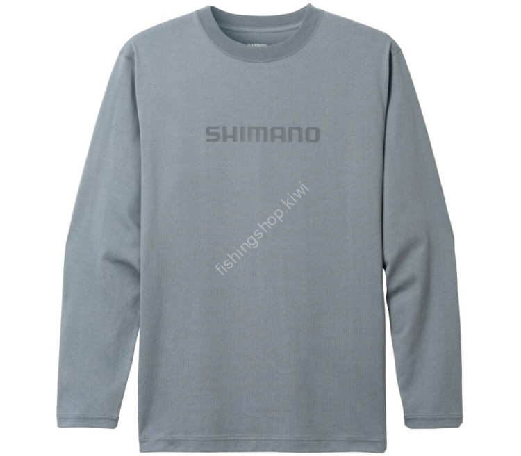 SHIMANO SH-011V Cotton Logo Long Sleeve (Blue Gray) M