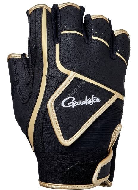 GAMAKATSU GM7295 Cordura Tournament Glove 5 Pieces (Black x Gold) 3L