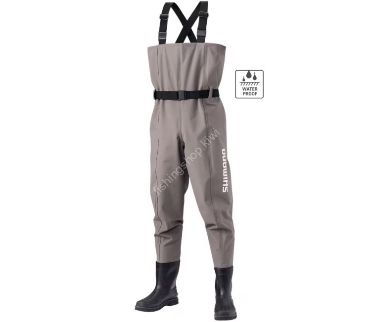 SHIMANO FF-052T Hyper Wader <Chest High・Cut Felt Sole> (Smoke Gray) S