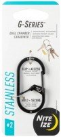 NITE IZE Ni59183 G-Series Dual Chamber Carabiner #2 Black