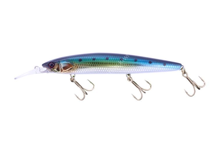 JACKALL Bigbacker Wangan Minnow 128S-LB Uroko Holo Back Black Iwashi