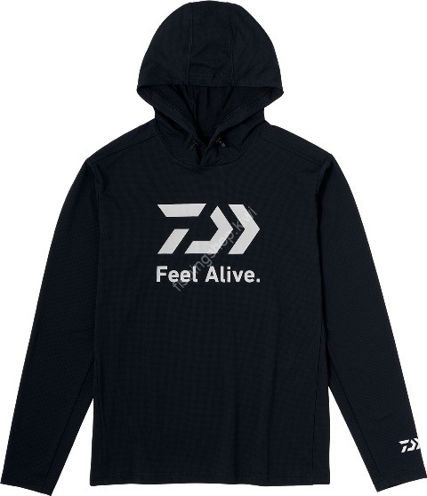 DAIWA DE-3424 Sunblock Dry Hoodie Shirt (Black) 3 XL