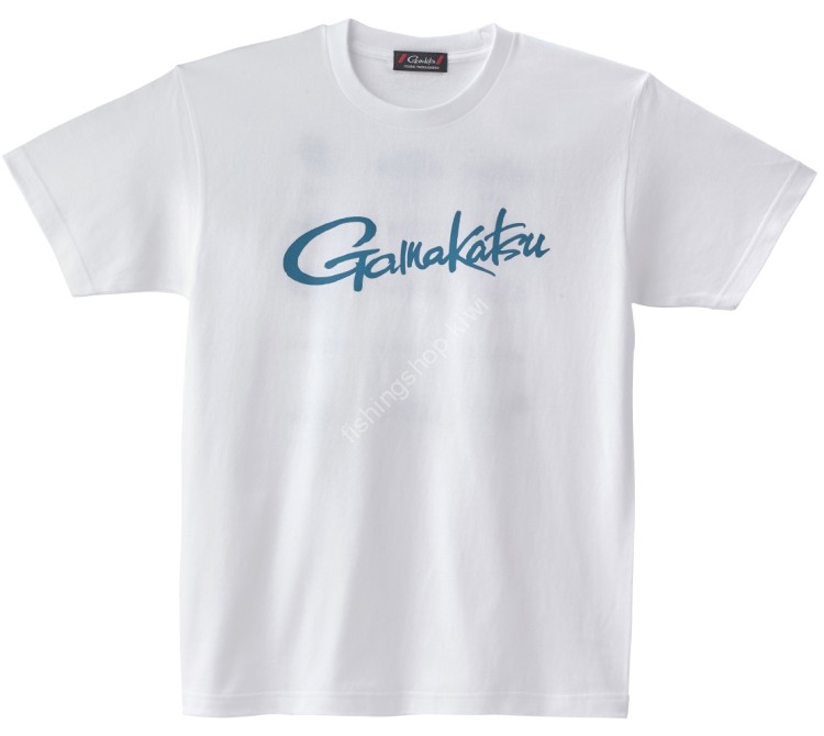 GAMAKATSU GM3711 T-Shirt Cursive Logo (White) L