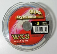 YGK Ultra Dyneema WX8 [10m x 5colors] 100m #4 (26kg)