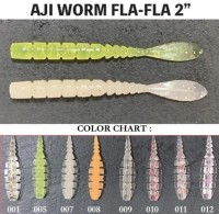 MUSTAD Aji Worm Fla-Fla 2" #009 Clear Luminous Silver Lame