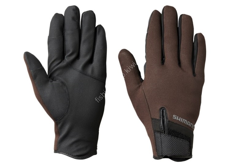 SHIMANO GL-012V Titanium Alpha Gloves Fingering (Brown) XL