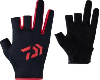 DAIWA DG-6423 Quick Dry Gloves (3fingers cut) Red M