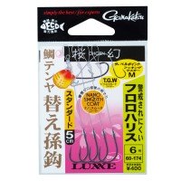 GAMAKATSU Sakura Gen Tai Tenya Kae Mago Bari Fluorocarbon [Nano Smooth Coat] #6 (4pcs)