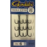 GAMAKATSU Treble Hook 13 Custom  [Flat Eye / NSB] #8 (6pcs)