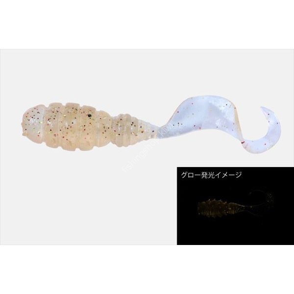 JACKALL Good Mill Grub 1.5" Glow Crush Clear Krill