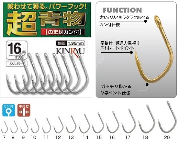 KINRYU Cho Aomono NoMase Kan-tsuki [Silver] #14 (10pcs)