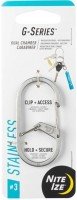 NITE IZE Ni59186 G-Series Dual Chamber Carabiner #3 Stainless Silver