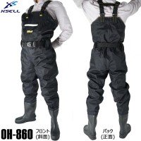 X'SELL OH-860 Chest High Waders 420D (Felt Pin Sole) Black M (25.0-25.5)
