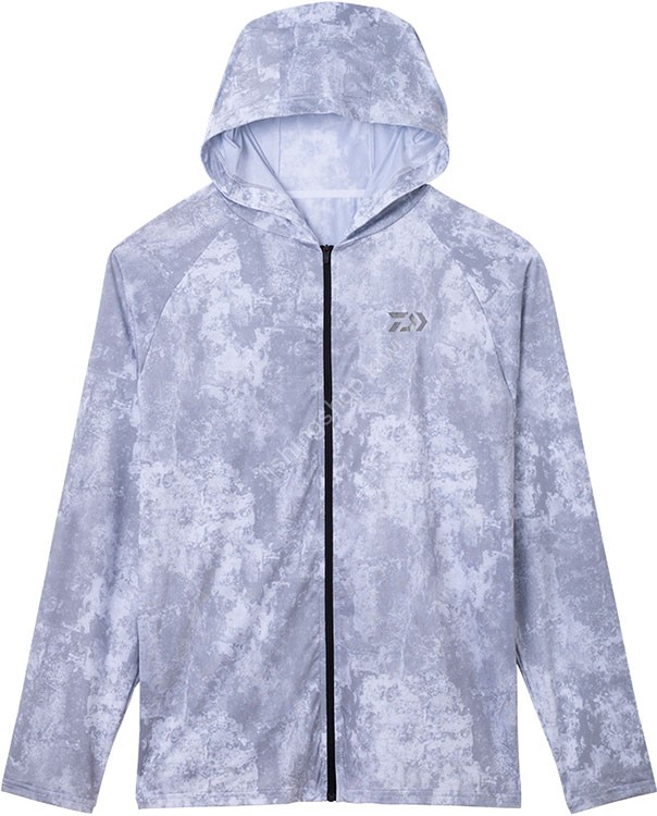 DAIWA DE-6223 Ice Dry Full Zip Hoodie Rashguard (Bottom White) XL