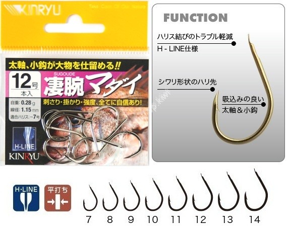 KINRYU Sugoude Madai [White] #12 (9pcs)