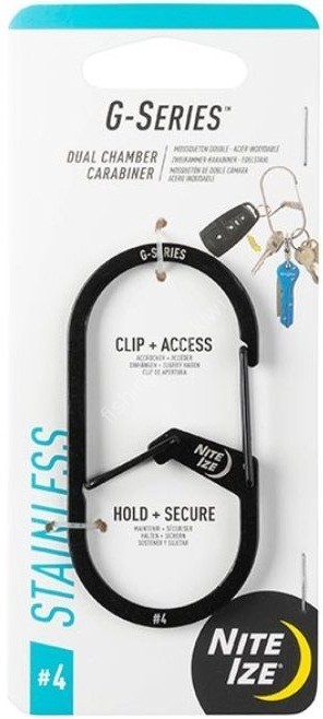 NITE IZE Ni59187 G-Series Dual Chamber Carabiner #4 Black