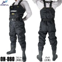 X'SELL OH-860 Chest High Waders 420D (Felt Pin Sole) Black L (25.5-26.0)
